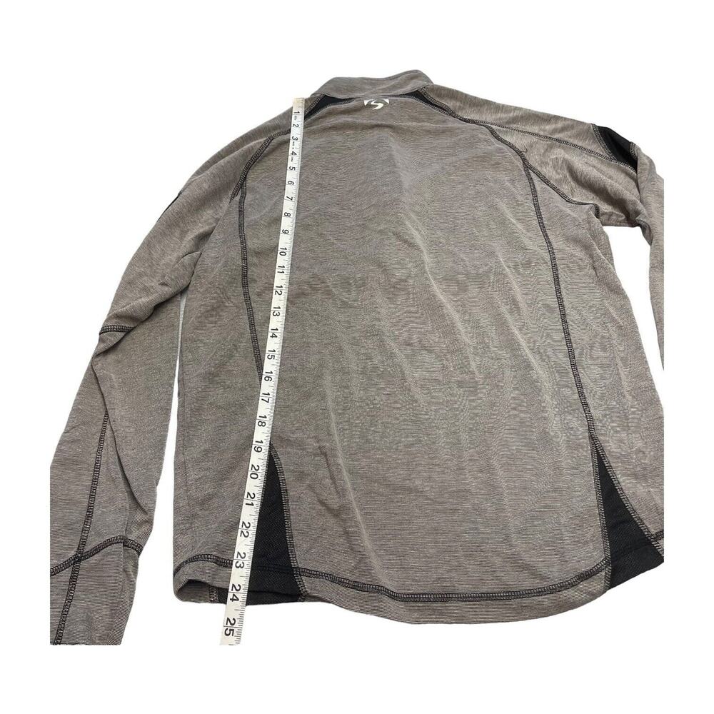 Storm Creek Activewear Top Men's Medium Gray Striped Raglan Sleeve Quarter Zip - Picture 5 of 9